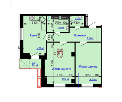 2-комнатная 67.53 м² в ЖК Дом на Зерновой от 15 000 грн/м², Харьков