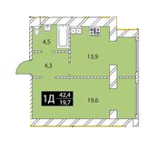 1-комнатная 42.4 м² в ЖК Дюшес от застройщика, Одесса