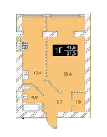 1-кімнатна 45.6 м² в ЖК Дюшес від забудовника, Одеса