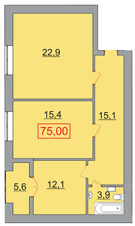 2-кімнатна 75 м² в ЖК Європейський від забудовника, Ужгород