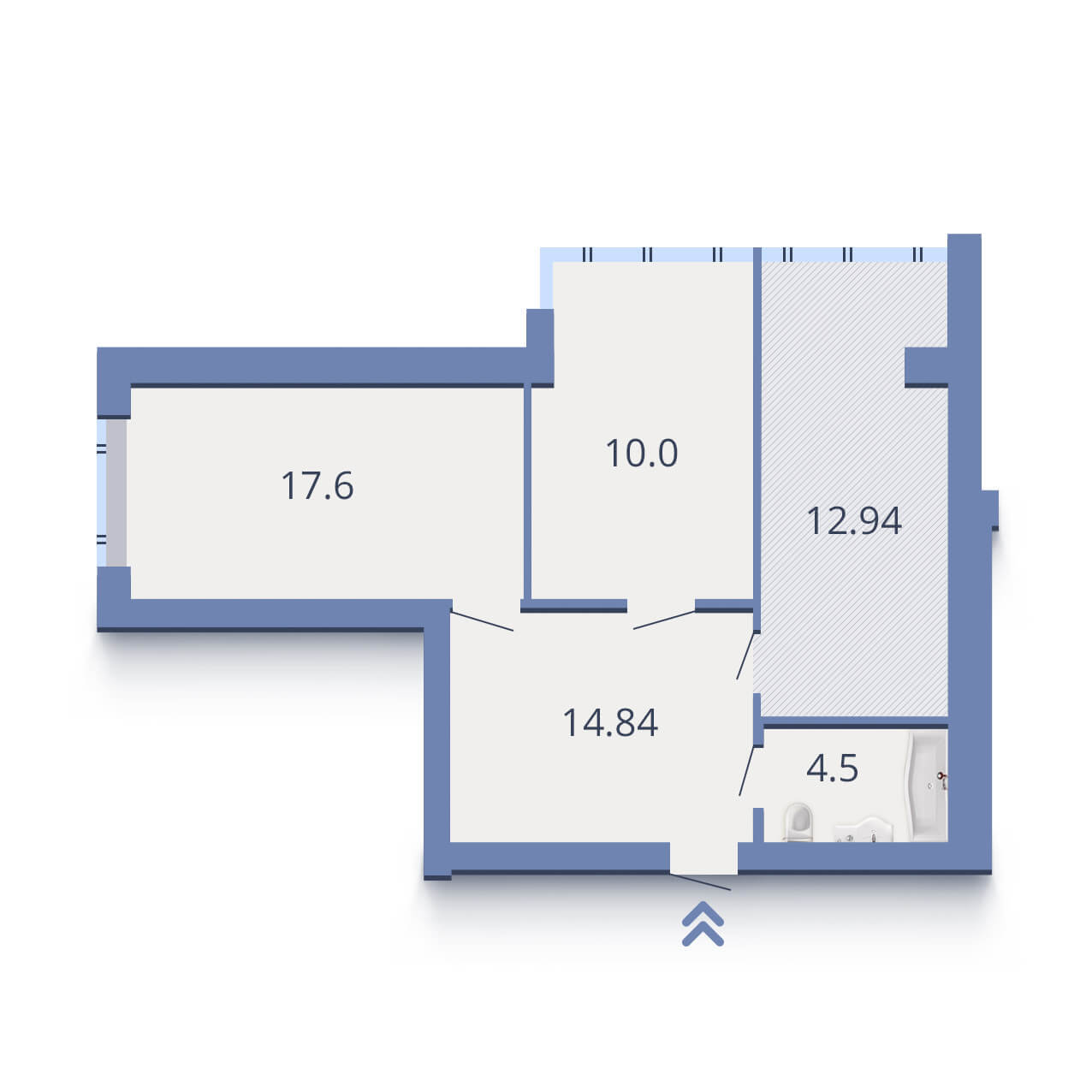 2-комнатная 67.3 м² в ЖК Есенин от застройщика, г. Ирпень