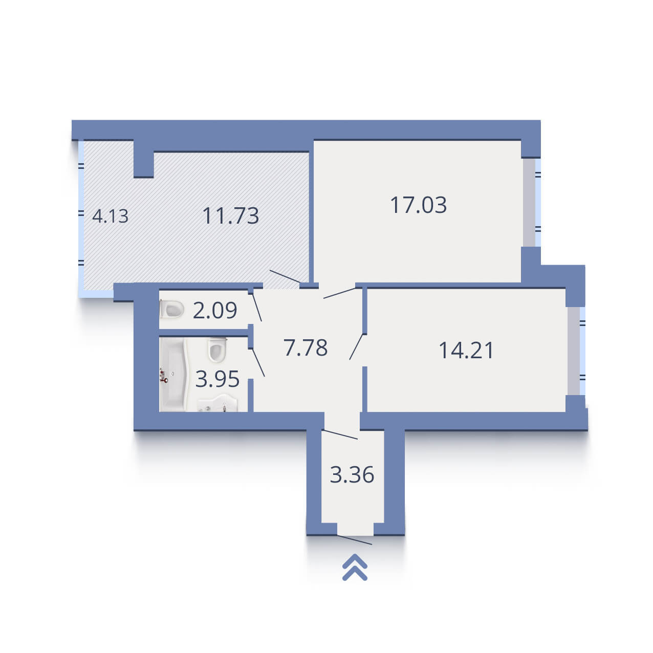 2-комнатная 62.06 м² в ЖК Есенин от застройщика, г. Ирпень