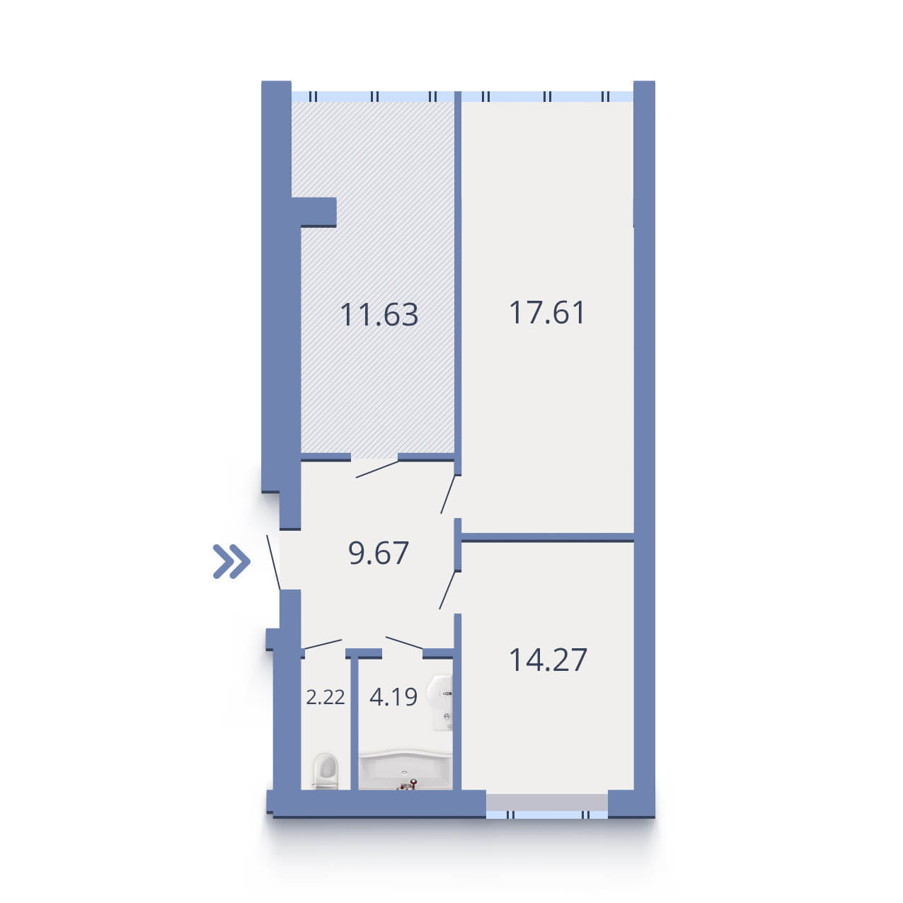 2-комнатная 73.06 м² в ЖК Есенин от застройщика, г. Ирпень