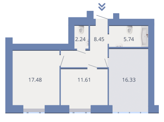 2-комнатная 61.85 м² в ЖК Есенин 2 от 14 000 грн/м², г. Ирпень