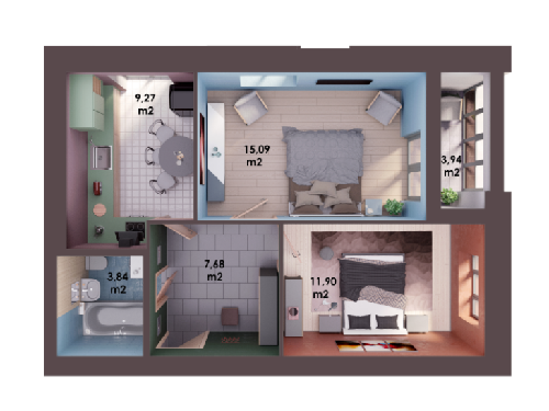 2-комнатная 51.72 м² в ЖК Жемчужина Ирпеня-2 от 14 000 грн/м², г. Ирпень