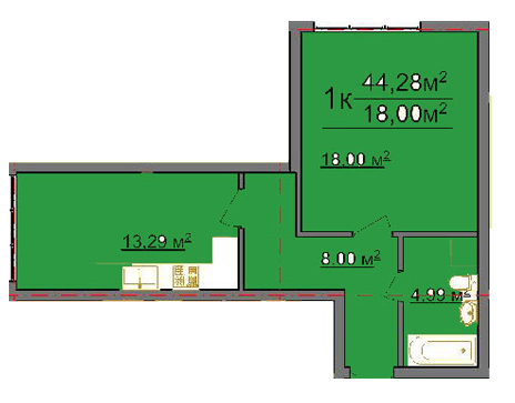 1-кімнатна 44.28 м² в КБ GENEVA від 18 500 грн/м², Львів