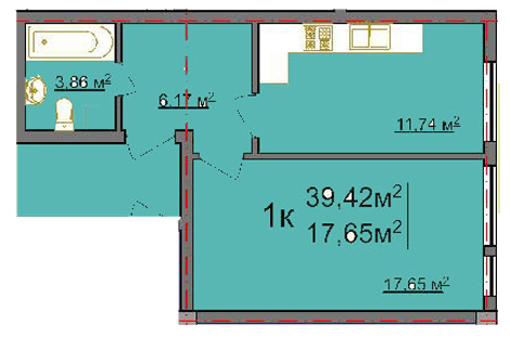 1-кімнатна 39.42 м² в КБ GENEVA від 18 500 грн/м², Львів