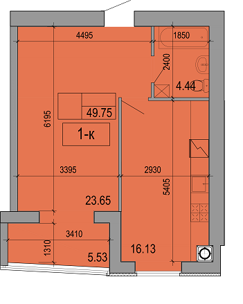 1-комнатная 49.75 м² в ЖК Жукоffский от застройщика, Днепр