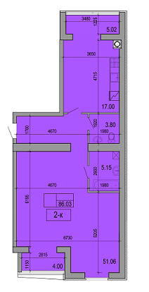 2-комнатная 86.03 м² в ЖК Жукоffский от застройщика, Днепр