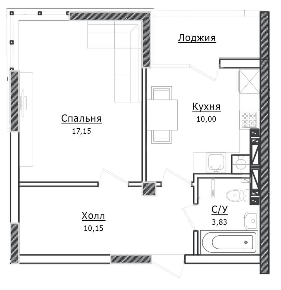 1-комнатная 43.24 м² в ЖК Ирпенские Липки от 14 500 грн/м², г. Ирпень