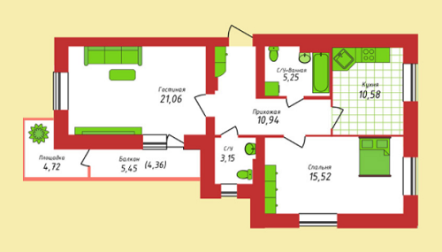 2-кімнатна 73.85 м² в ЖК Кампа від 17 300 грн/м², м. Буча