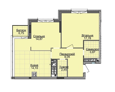 2-кімнатна 62.87 м² в ЖК Карамель від 17 500 грн/м², Львів