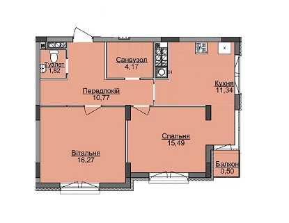 2-комнатная 60.36 м² в ЖК Карамель от 17 500 грн/м², Львов