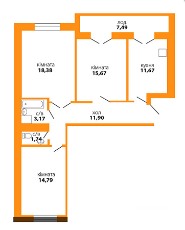 3-комнатная 81 м² в ЖК Квартал Виноградний от 10 800 грн/м², Ивано-Франковск