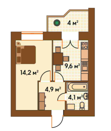 1-комнатная 36.8 м² в ЖК Киевский от 19 800 грн/м², г. Ирпень