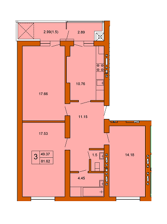 3-комнатная 81.62 м² в ЖК Кленовий Парк от 13 800 грн/м², г. Трускавец