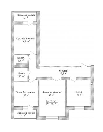 3-комнатная 98 м² в ЖК Ковельская Голландия от застройщика, г. Ковель