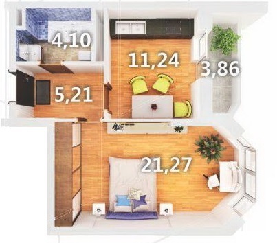 1-комнатная 43.75 м² в ЖК Атлант 2 от 13 100 грн/м², пгт Коцюбинское