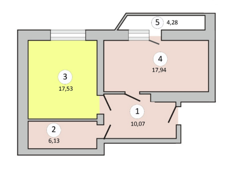 1-кімнатна 53.46 м² в ЖК Левада від 11 500 грн/м², м. Бориспіль