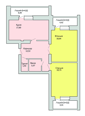 2-комнатная 81.66 м² в ЖК Левада от 11 500 грн/м², г. Борисполь