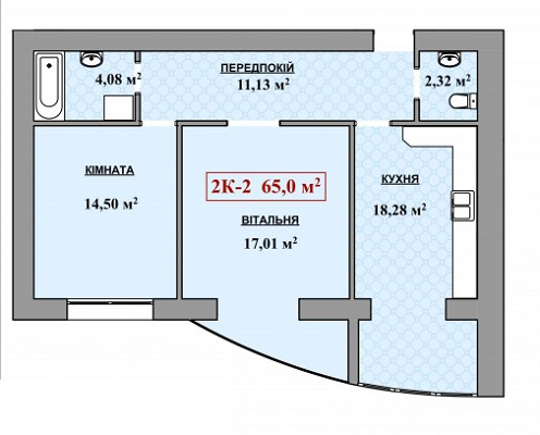 2-комнатная 65 м² в ЖК Городок Соборный от 10 700 грн/м², Ивано-Франковск