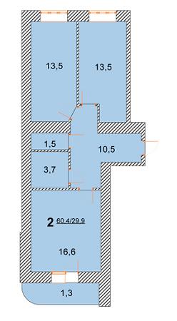 2-кімнатна 60.4 м² в ЖК Лелека від 11 000 грн/м², м. Бориспіль