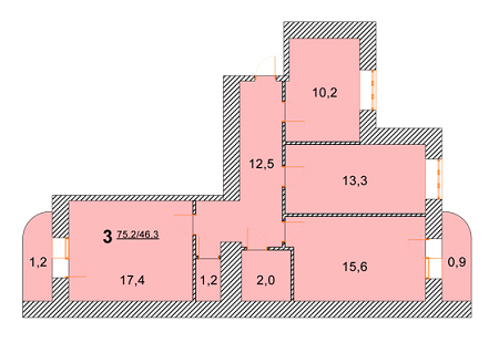 3-кімнатна 75.2 м² в ЖК Лелека від 11 000 грн/м², м. Бориспіль