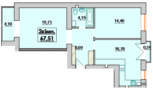 2-комнатная 67.51 м² в ЖК Лемковский от 10 800 грн/м², Ивано-Франковск