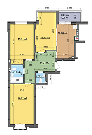 3-комнатная 75.61 м² в ЖК Леви Міста от 16 000 грн/м², Львов