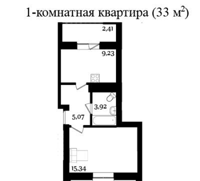 1-кімнатна 33 м² в ЖК Молодіжне містечко від 14 500 грн/м², с. Крюківщина