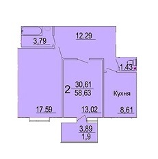 2-кімнатна 58.63 м² в ЖК Морський від 13 150 грн/м², м. Южне