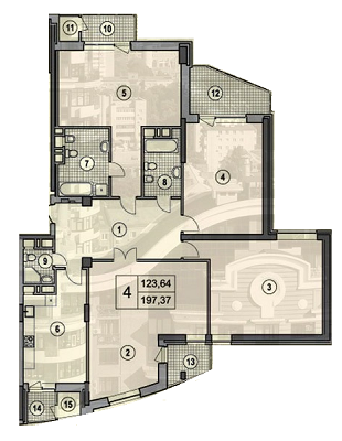 5+ комнат 197.37 м² в ЖК по бул. Леси Украинки, 7Б от 45 650 грн/м², Киев