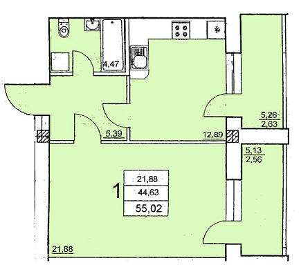 1-кімнатна 55.02 м² в ЖК на Єфимова від 14 000 грн/м², Одеса