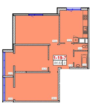 3-комнатная 84.83 м² в ЖК Сорок шестая жемчужина от 17 800 грн/м², Одесса