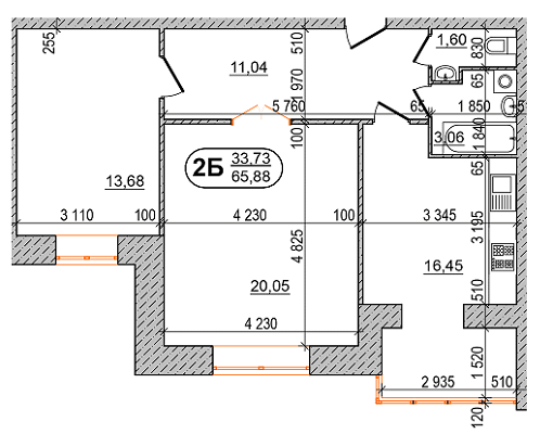 2-комнатная 65.88 м² в ЖК на ул. 600-летия от 16 500 грн/м², Винница