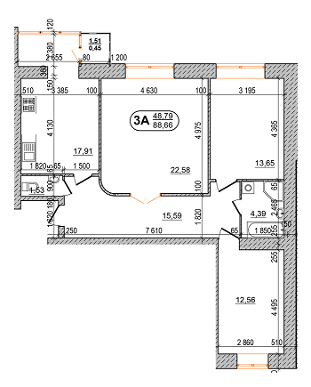 3-комнатная 88.66 м² в ЖК на ул. 600-летия от застройщика, Винница