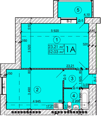 1-комнатная 52.03 м² в ЖК на ул. 600-летия, 17 от застройщика, Винница