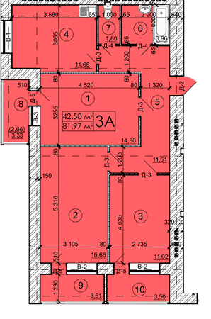 3-кімнатна 81.97 м² в ЖК на вул. 600-річчя, 17 від забудовника, Вінниця