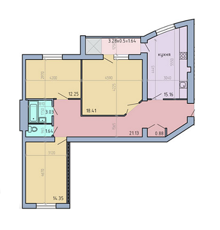 3-кімнатна 88.49 м² в ЖК на вул. Академіка Сахарова, 14Б від 17 150 грн/м², м. Винники