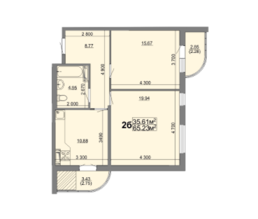 2-комнатная 65.23 м² в ЖК ул. Припортовая (Героев Сталинграда), 22А от 13 500 грн/м², Черкассы