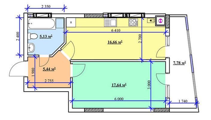 1-комнатная 52.65 м² в ЖК на ул. Боднарская, 14-16 от застройщика, Львов