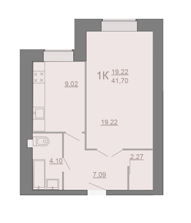 1-комнатная 41.7 м² в ЖК на вул. Галицька, 29 от застройщика, Тернополь