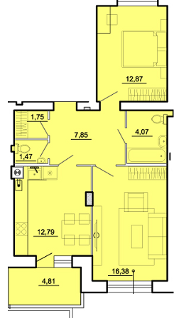 2-кімнатна 61.99 м² в ЖК на вул. Залізнична, 40 від забудовника, м. Броди