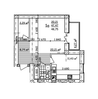 1-комнатная 48.75 м² в ЖК на ул. Замарстыновская, 162-164 от застройщика, Львов