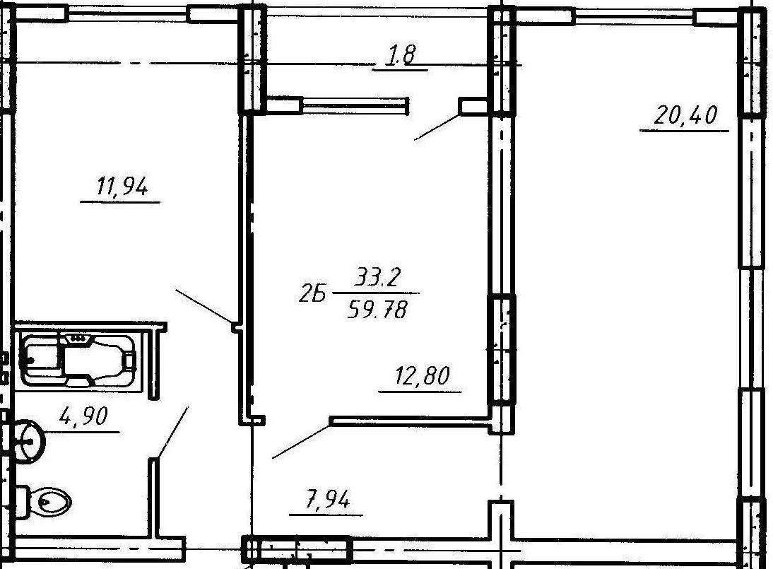 2-кімнатна 59.78 м² в ЖК на вул. Київськая, 96 від 11 080 грн/м², м. Обухів