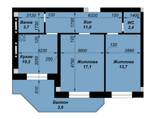 2-кімнатна 61.7 м² в ЖК на вул. Кравченко, 8 від забудовника, Львів