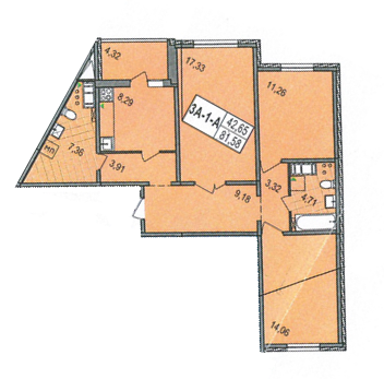 3-комнатная 81.76 м² в ЖК на ул. Милославская, 18 от 15 300 грн/м², Киев