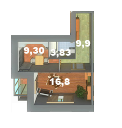 1-кімнатна 39.83 м² в ЖК на вул. Наливайко від забудовника, Тернопіль