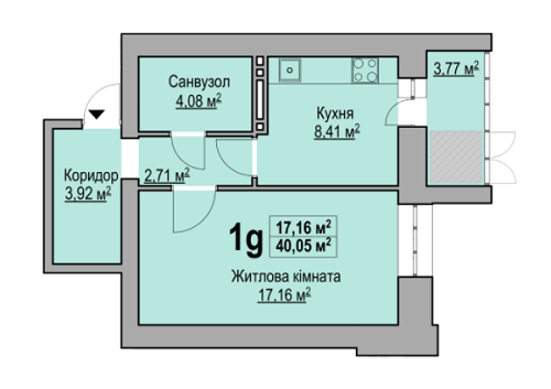 1-комнатная 40.05 м² в ЖК на вул. Нарбутівська, 239 от 9 500 грн/м², Черкассы