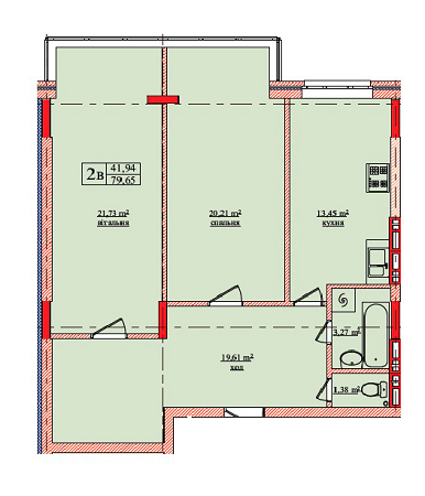 2-комнатная 79.65 м² в ЖК на ул. Нововокзальная, 69-75 от 25 000 грн/м², Киев